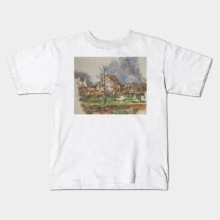 Winter Landscape, Giverny by Paul Cezanne Kids T-Shirt